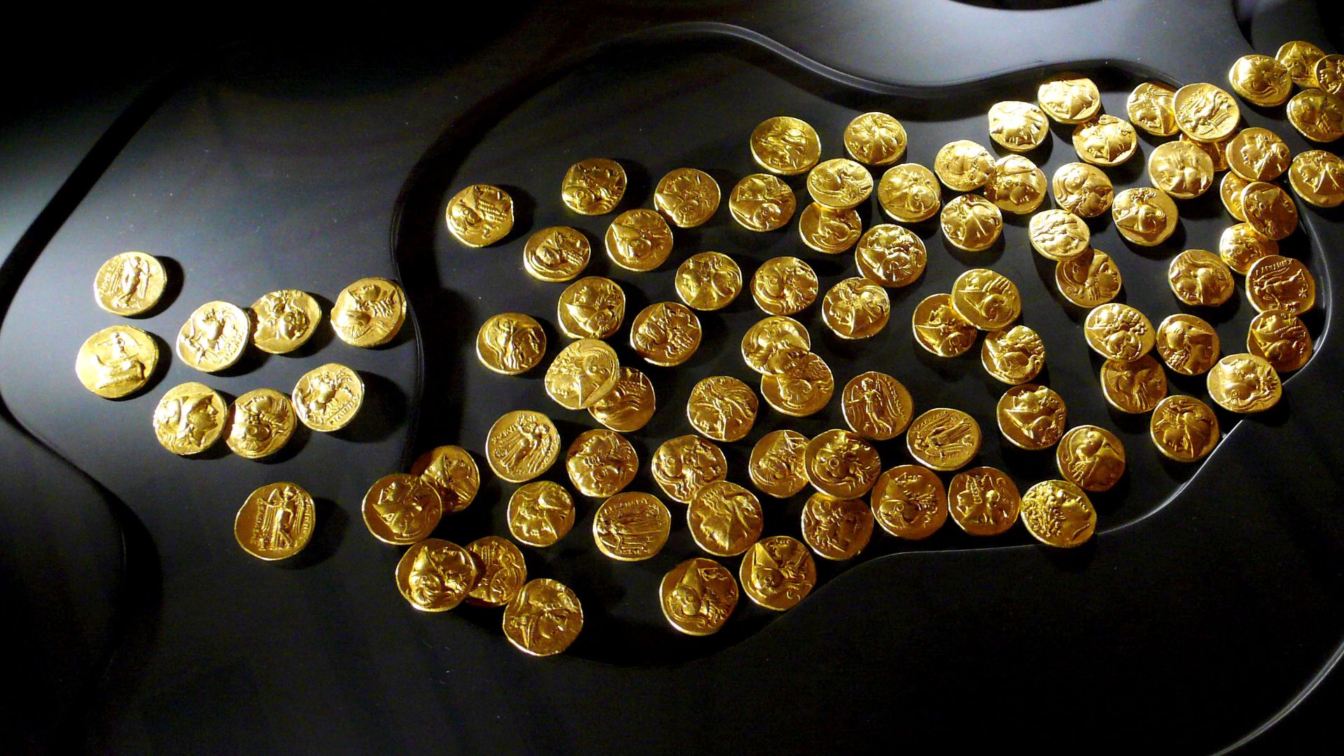 Hoard of gold coins from Epidaurus, 3rd Century BC, at Numismatic Museum of Athens.