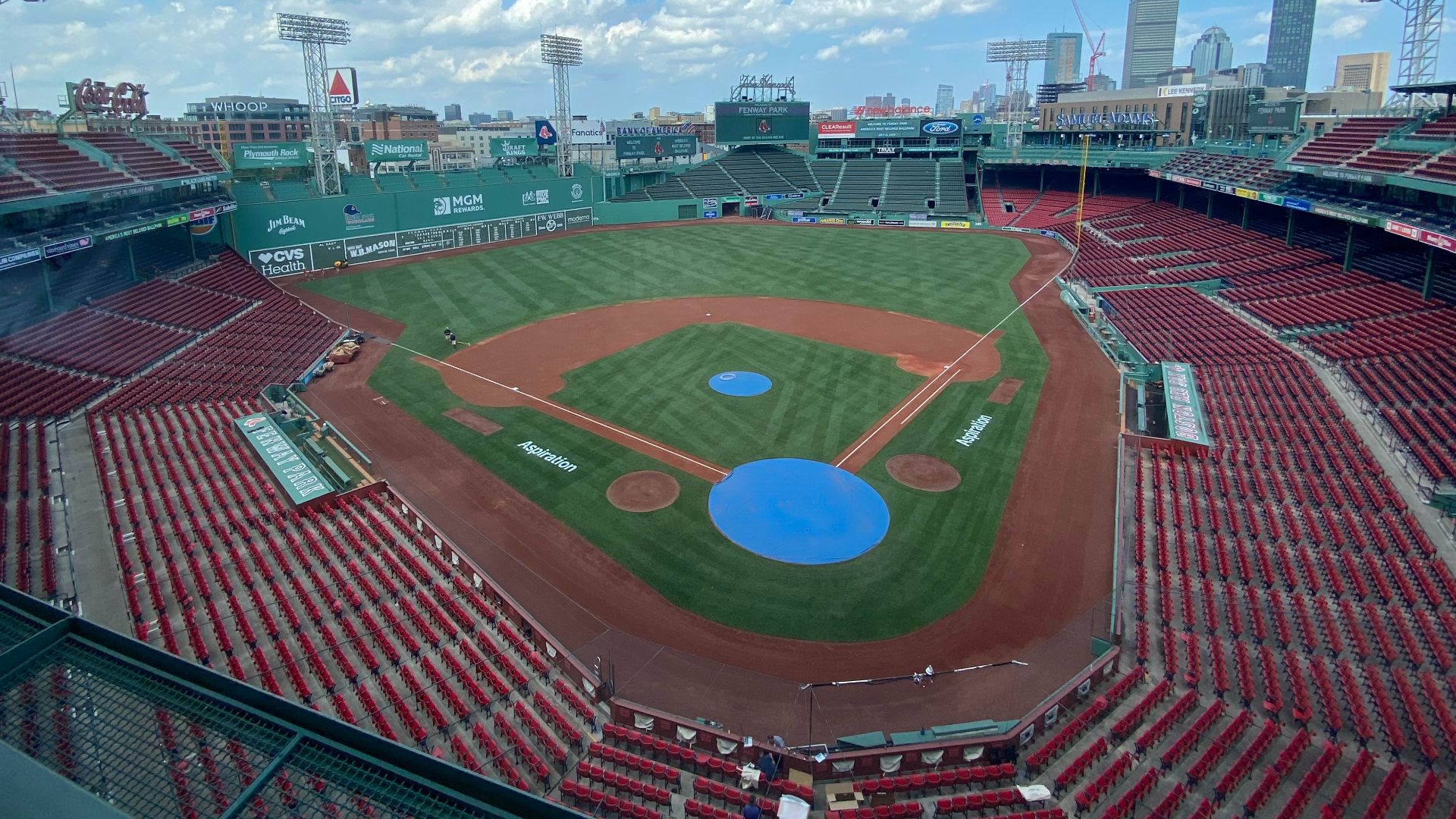 View of Fenway Park from the press box in July 2022