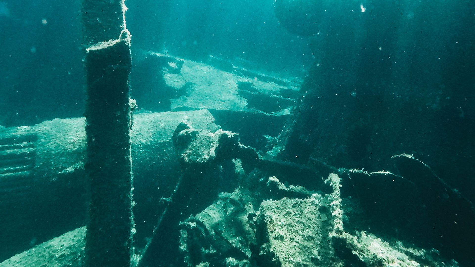 Explore the mystery of an underwater shipwreck in the ocean's depths.