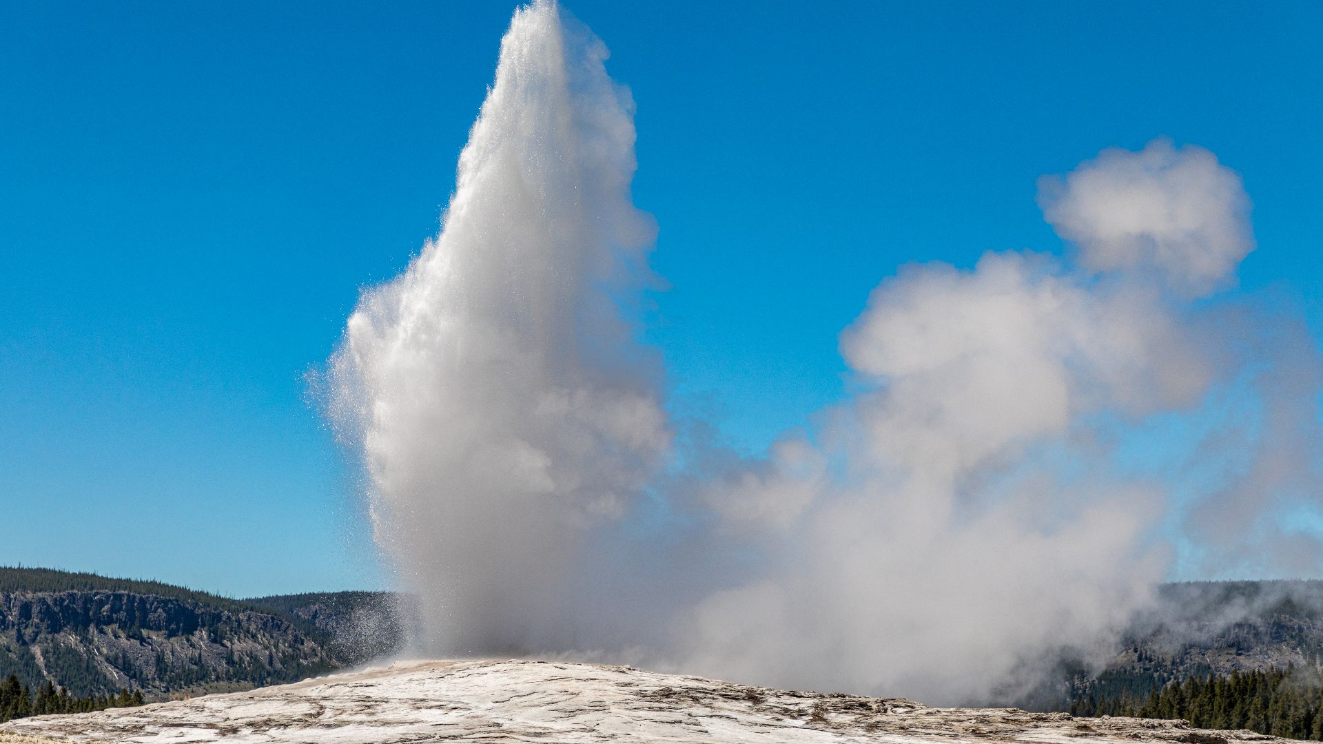Eruption of the Old Faithful Geyser in Yellowstone National Park, Wyoming, USAYellowstone National Park was founded on March 1, 1872, and is considered the world’s first national park. It is located primarily in the state of Wyoming, but also extends into