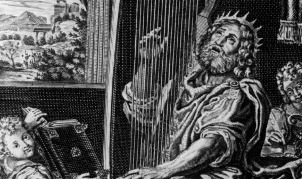 Circa 960 BC, David, King of Judah, playing the harp.