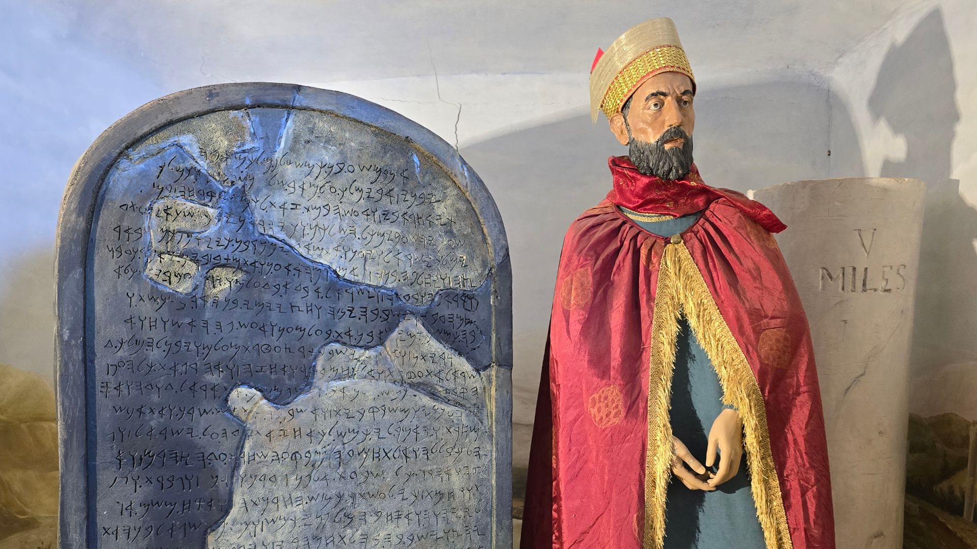 Statue of King Mesha and the Mesha Stele