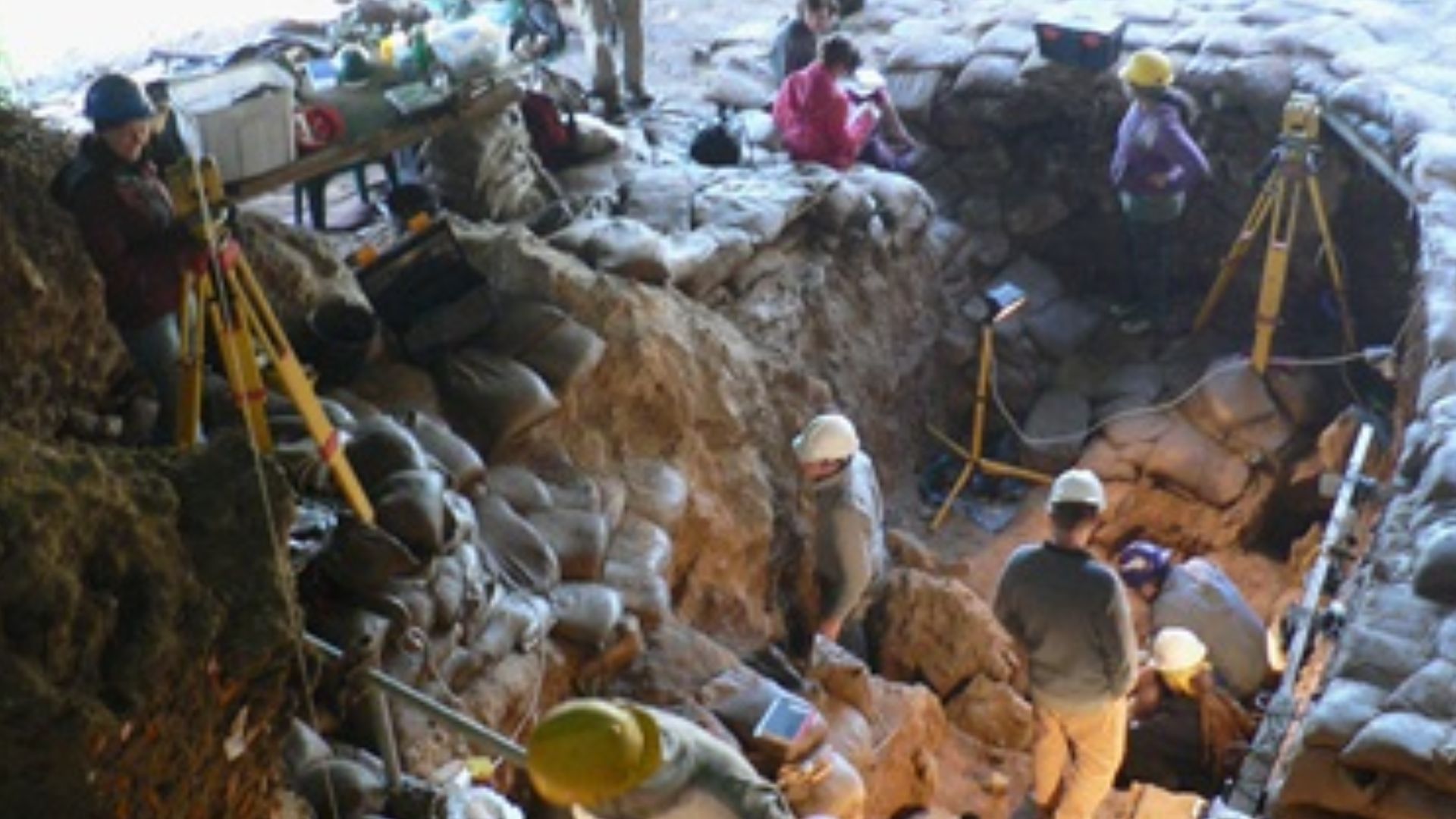 Excavations in progress in one of the Pinnacle Point Caves, 2011