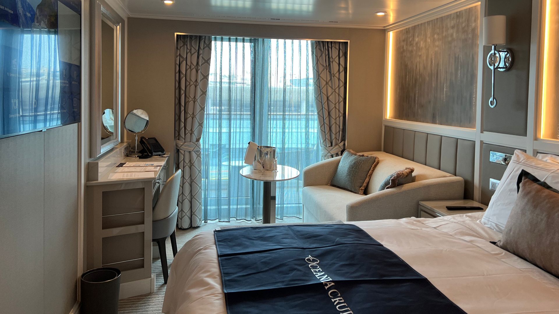 Concierge Level Veranda cabin on the Oceania Vista cruise ship