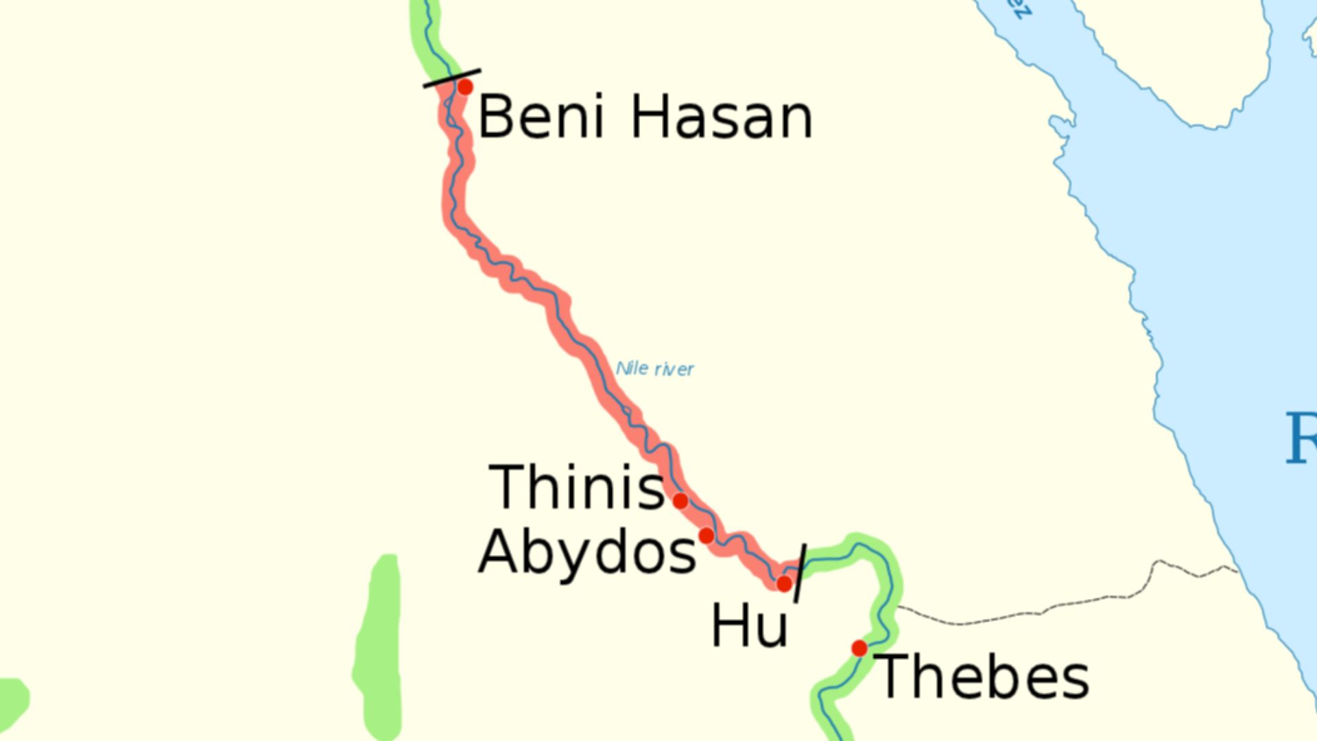 Possible extent of power of the Abydos Dynasty c. 1650 BC - 1600 BC.