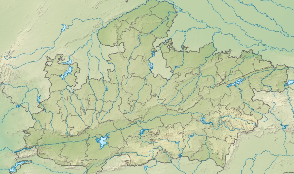 India Madhya Pradesh relief map