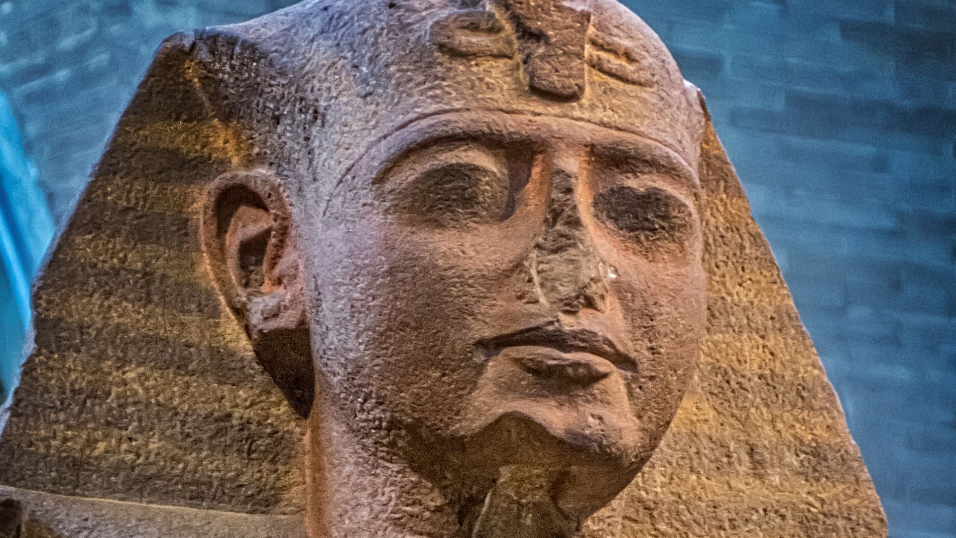 Recarved statue of Pharaoh Ramesses II from Harsaphes Heracleopolis Egypt 1897-1843 BCE Penn Museum