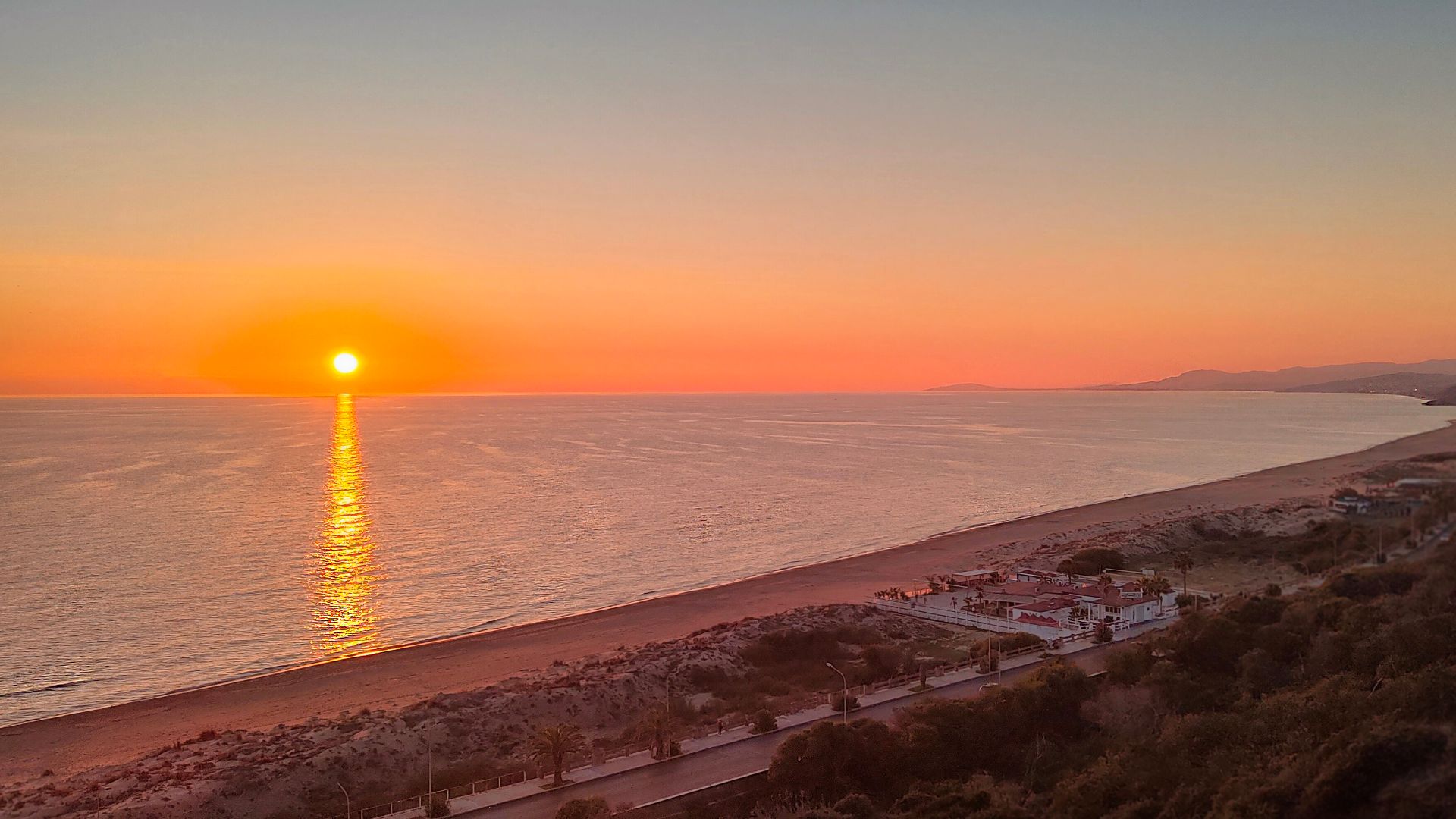 Sunset over the Gulf of Gela visible from the top of the Timoleon Walls.