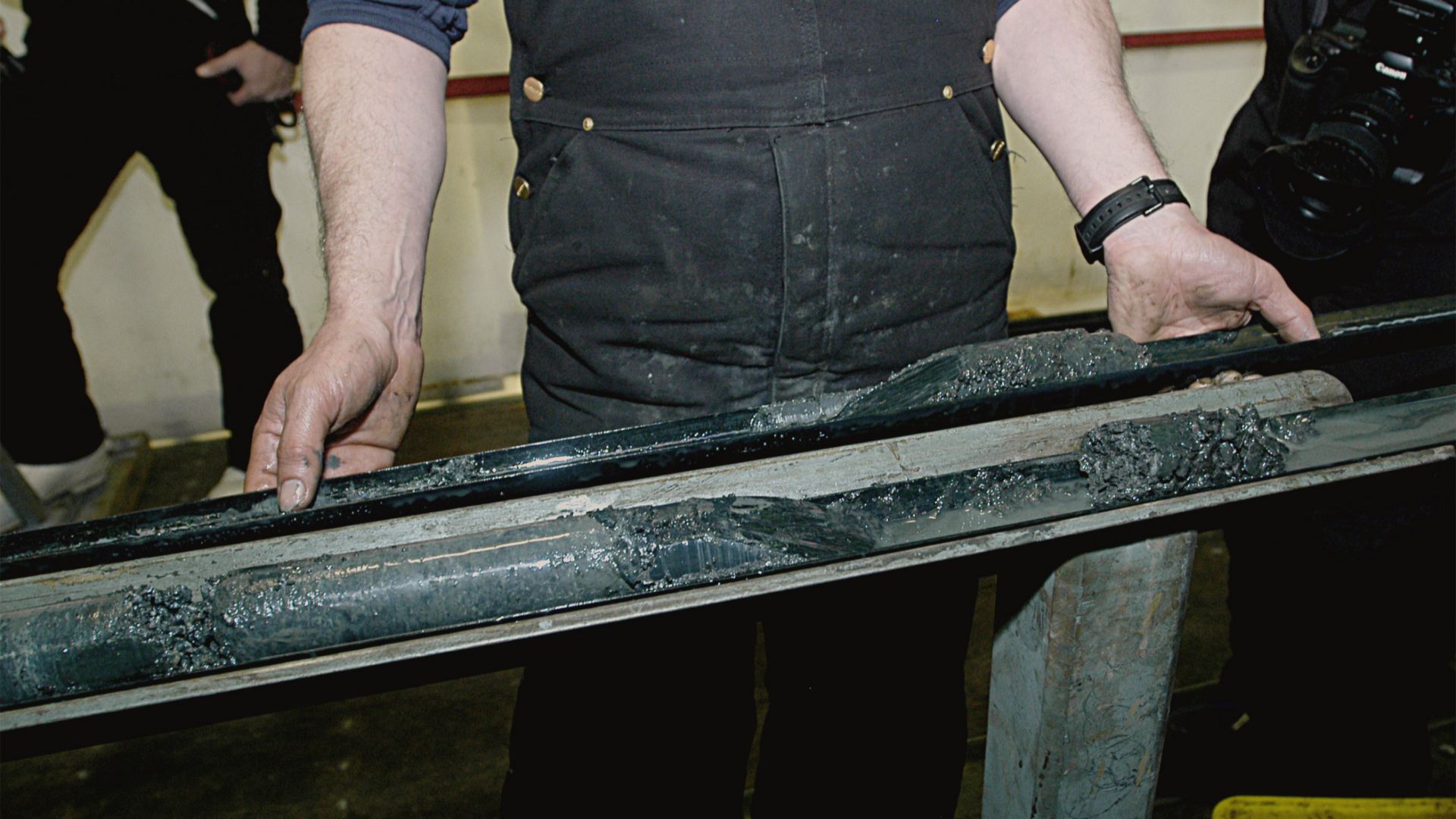 A sediment core sample extracted for the ANtarctic geological DRILLing program known as ANDRILL. Sediment and rock core were extracted from the ocean floor under the Ross Ice Shelf during the 2006-2007 austral summer. To learn more, visit: www.andrill.org