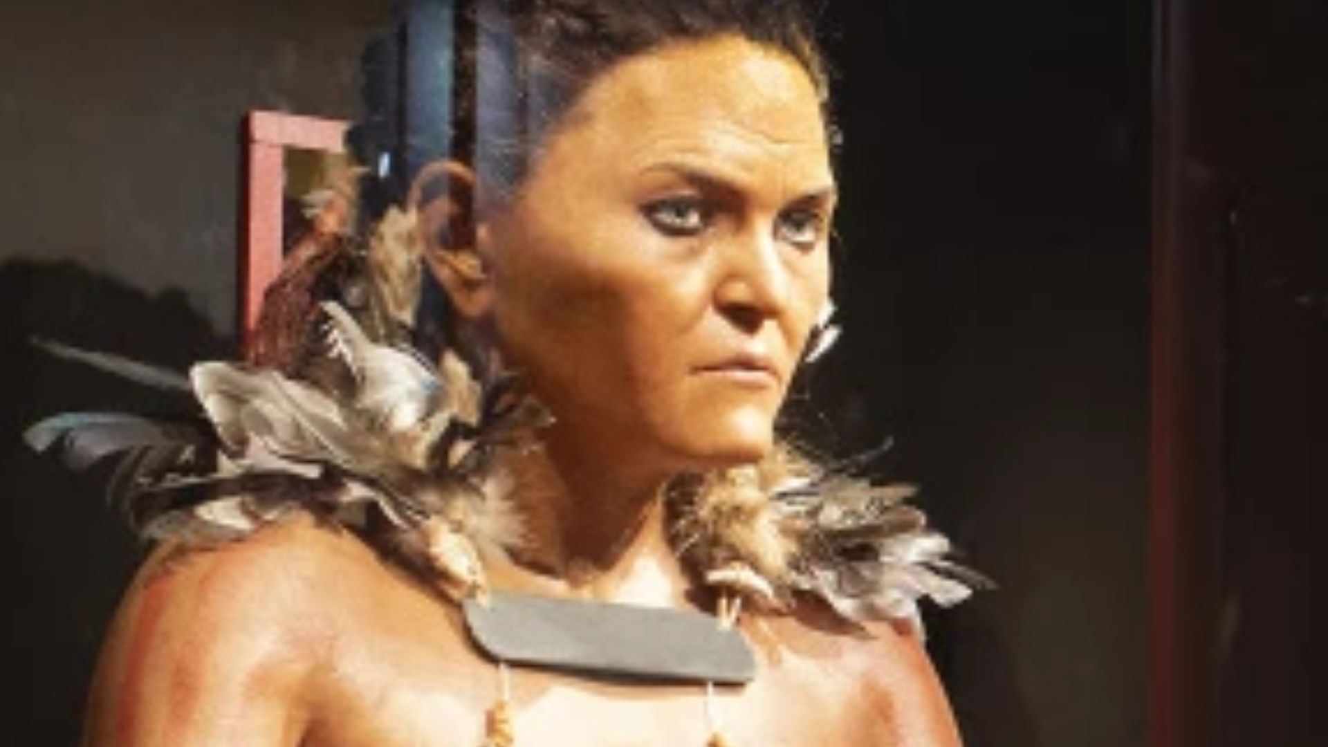 Southwest Sweden hunter-gatherer display Burial XXII (5000 BCE, reconstruction, Trelleborg Museum)