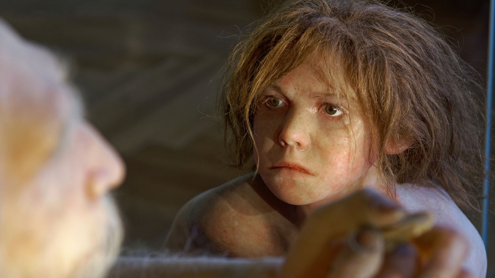 Model of Homo neanderthalensis child in The Natural History Museum, Vienna