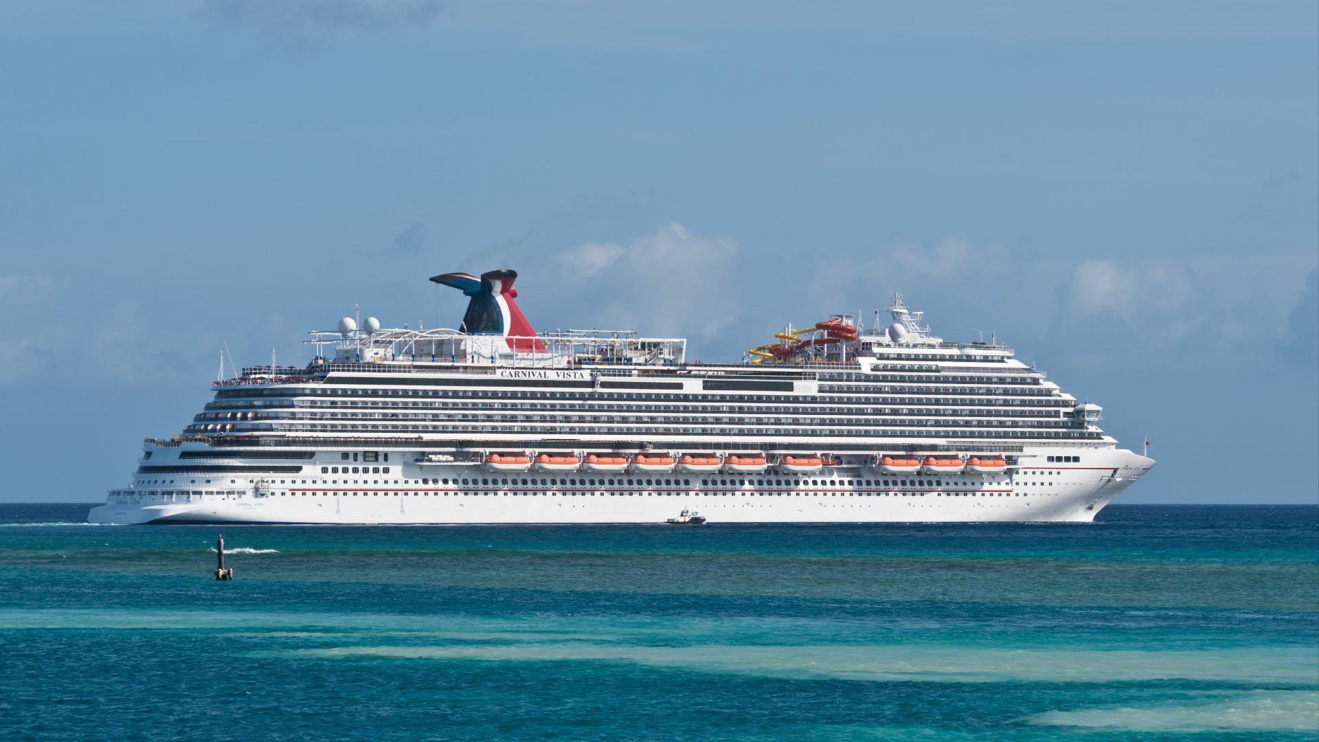 Cruise ship, CARNIVAL VISTA - IMO 9692569, off Oranjestad, Aruba on March 30, 2017.