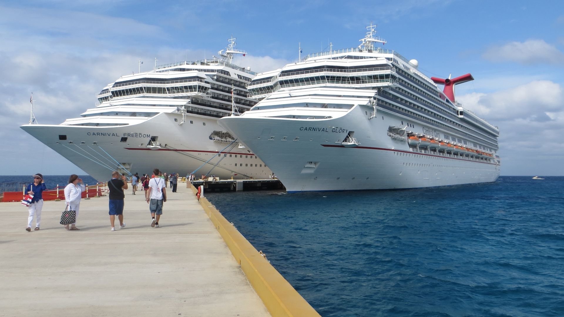 The Carnival Glory docked in Cozumel.