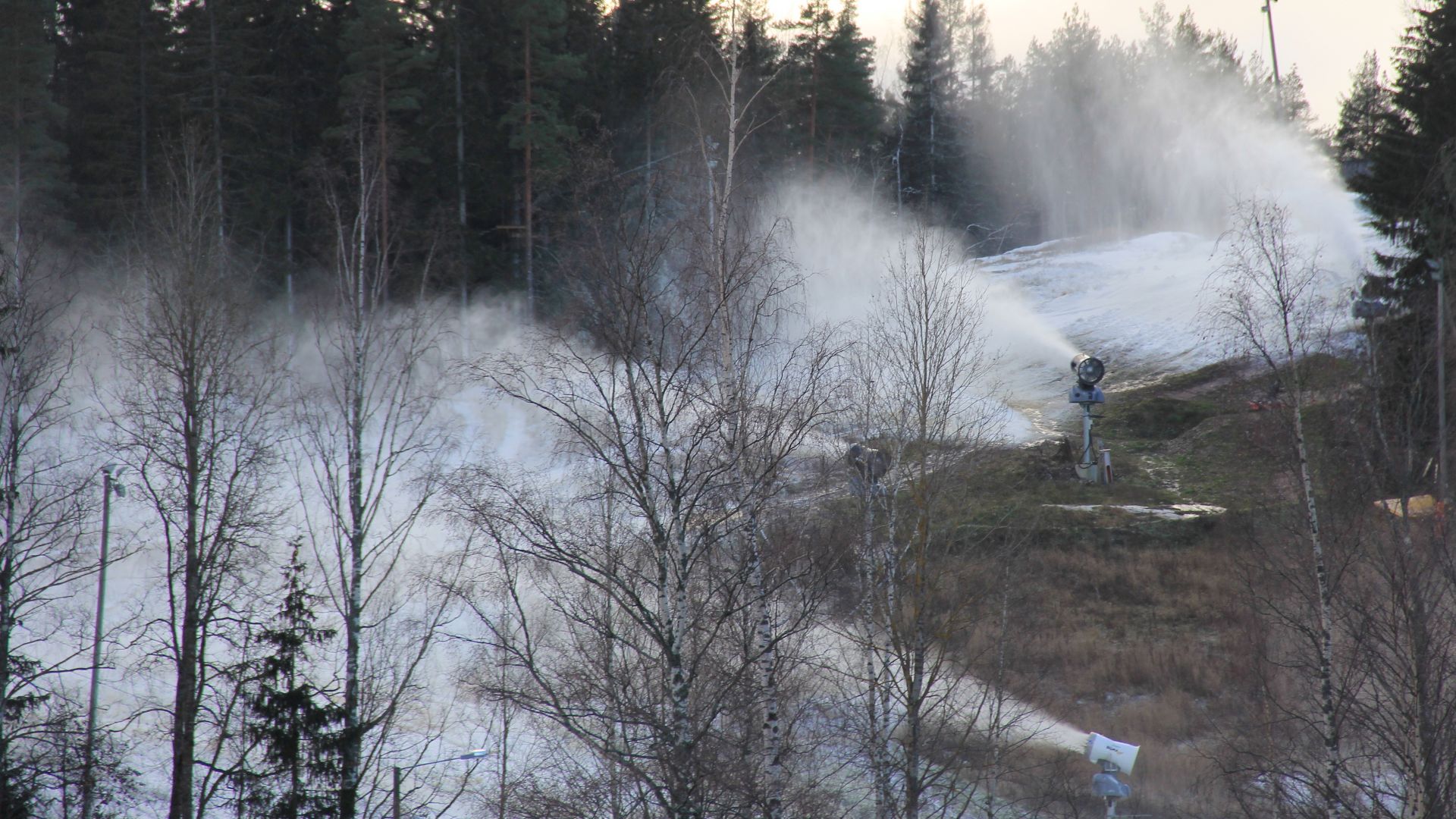Snowmarking, Kokonniemi ski resort, Porvoo, Finland.