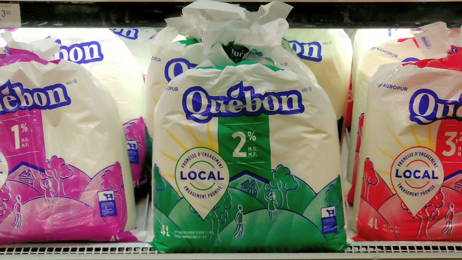 Four litre bagged milk in Quebec.