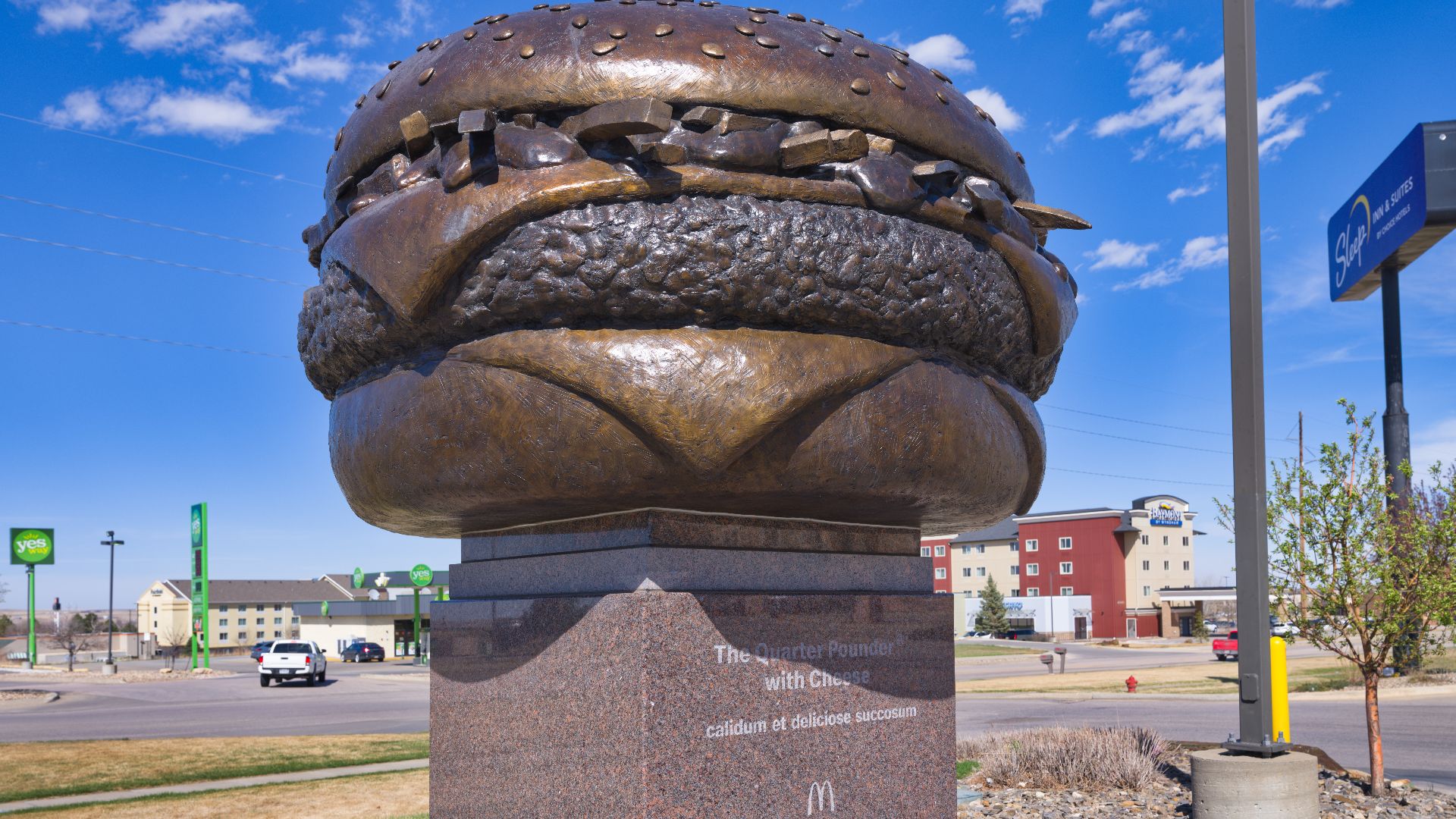The statue was erected in 2020 in honor of the 50th anniversary of the Quarter Pounder, and a McDonald's representative said Rapid City was selected for