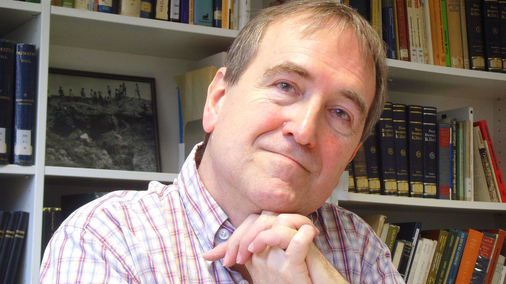 Chris Stringer (born 1947), British paleoanthropologist. Picture Taken at Senckenberg Museum, Frankfurt am Main, Germany.