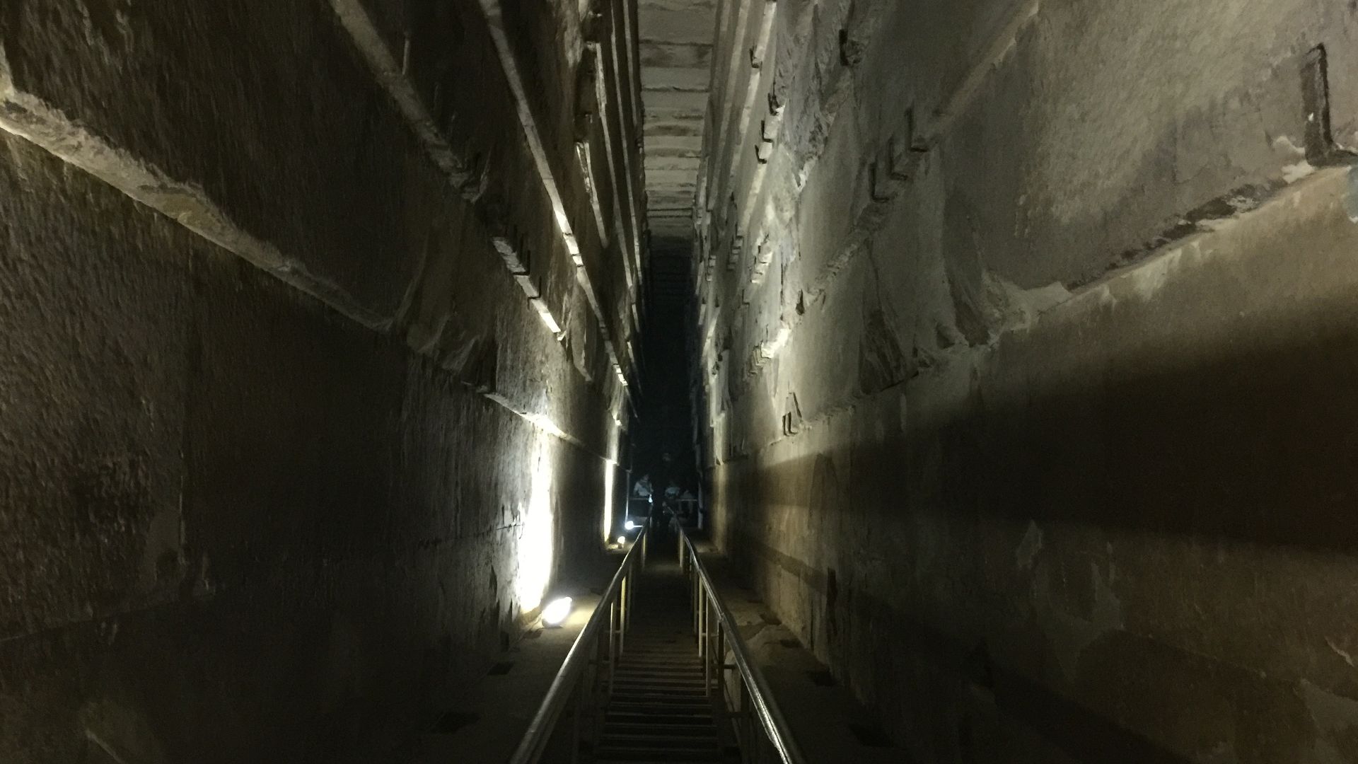 A view of the Great Pyramid of Giza Grand Gallery November 2015.