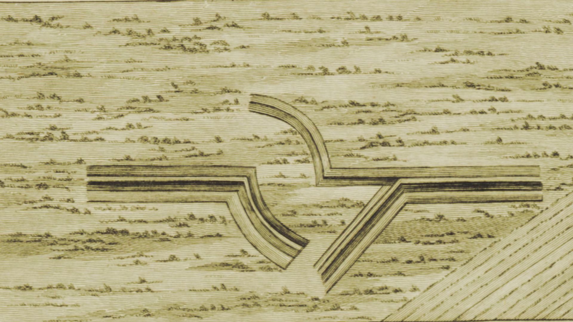 Plan of the Roman camp gates at Dealgin Ross [Dalginross] in Strathern, Plate XI.