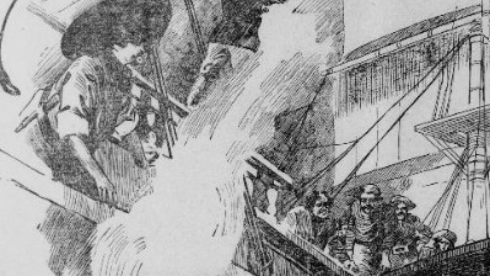 In early 1813, the daughter of former Vice President Aaron Burr, Theodosia Burr Alston, went missing at sea. Her confirmed cause of death is unknown, but it is assumed that they were either shipwrecked in a storm, or as in this image, forced to walk the p