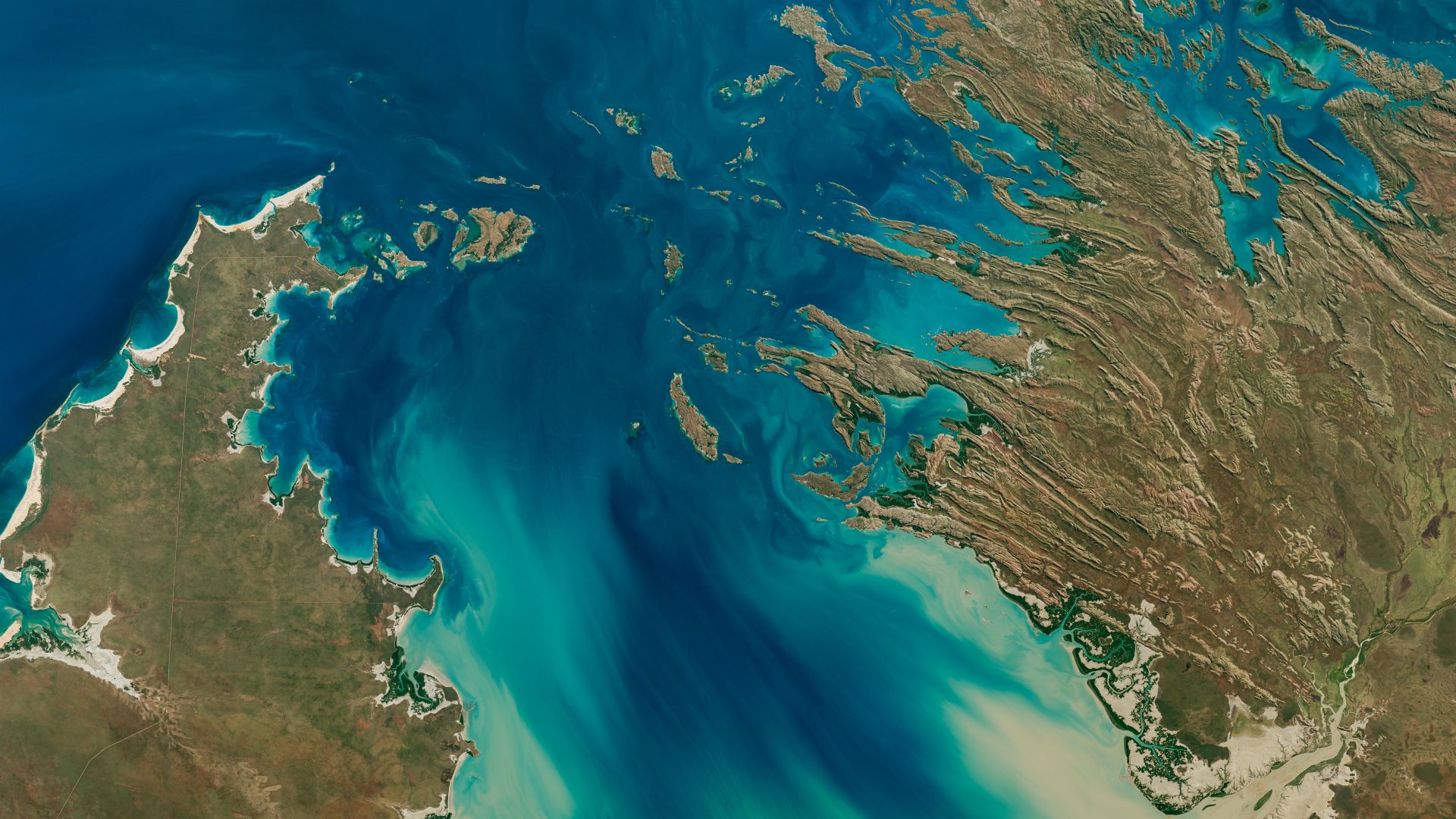 In the sparsely populated Kimberley region of Western Australia, jagged landforms reach like fingers into the turquoise-blue ocean waters. Along the coastline north of Derby, they used to reach even farther. But rising sea levels submerged part of the coa