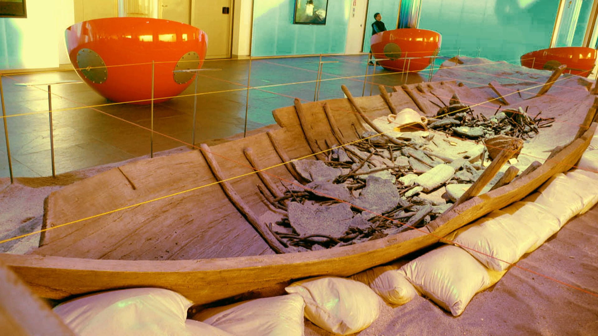 Reconstrucción del pecio fenicio Mazarrón II en el Museo Nacional de Arqueología Subacuática de Cartagena (ARQUA).