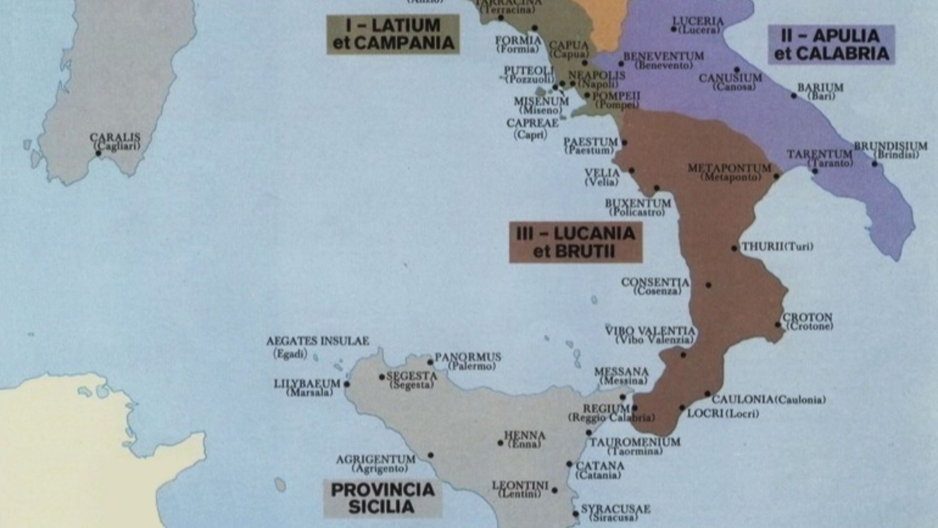 Italy during the time of Augustus (7 BC)