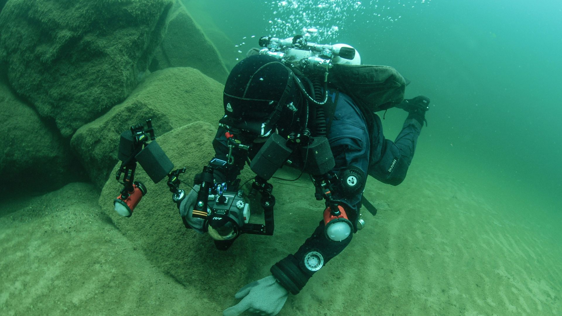 A scuba diver explores the underwater world
