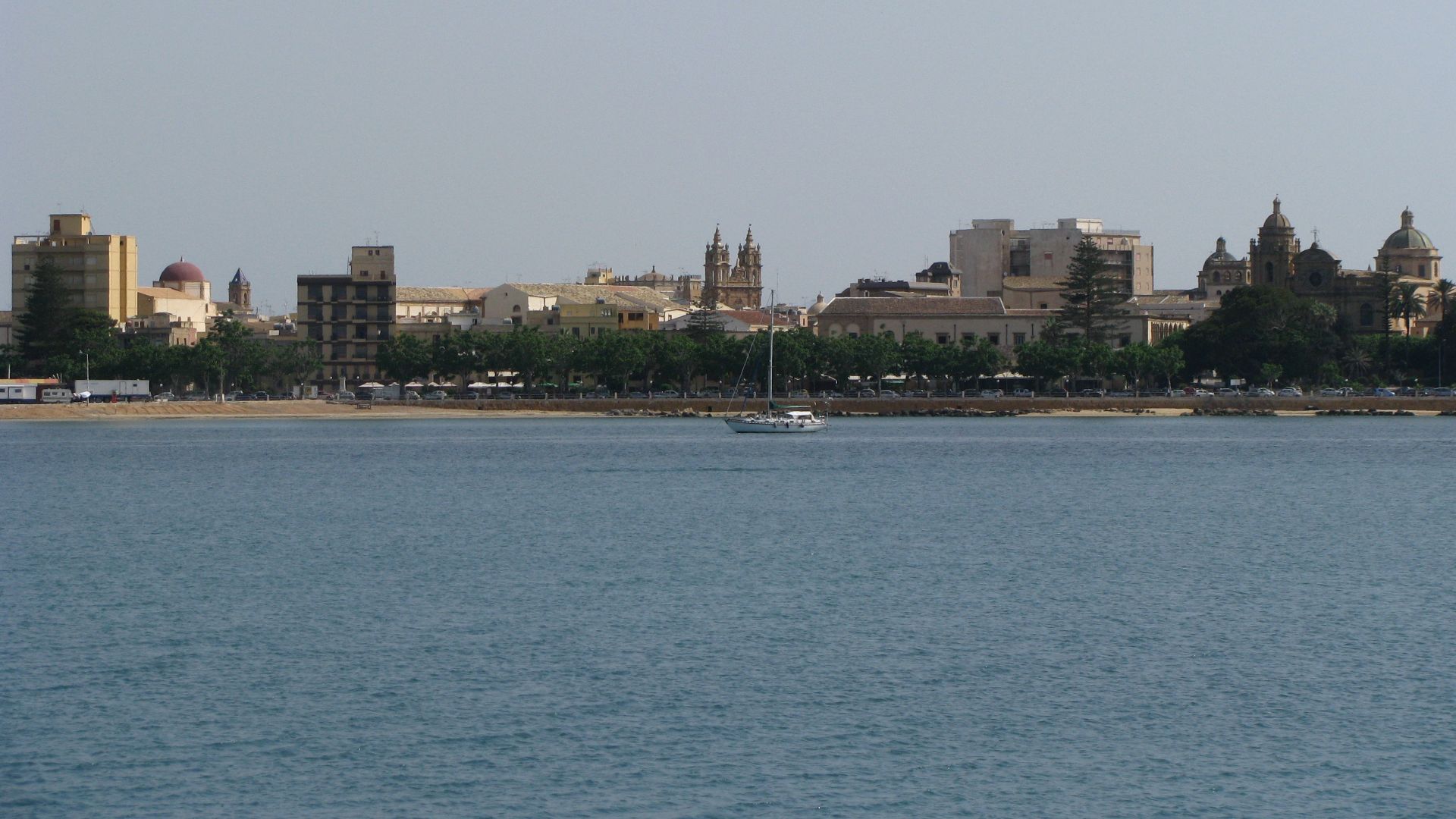 Skyline of Mazara from the sea