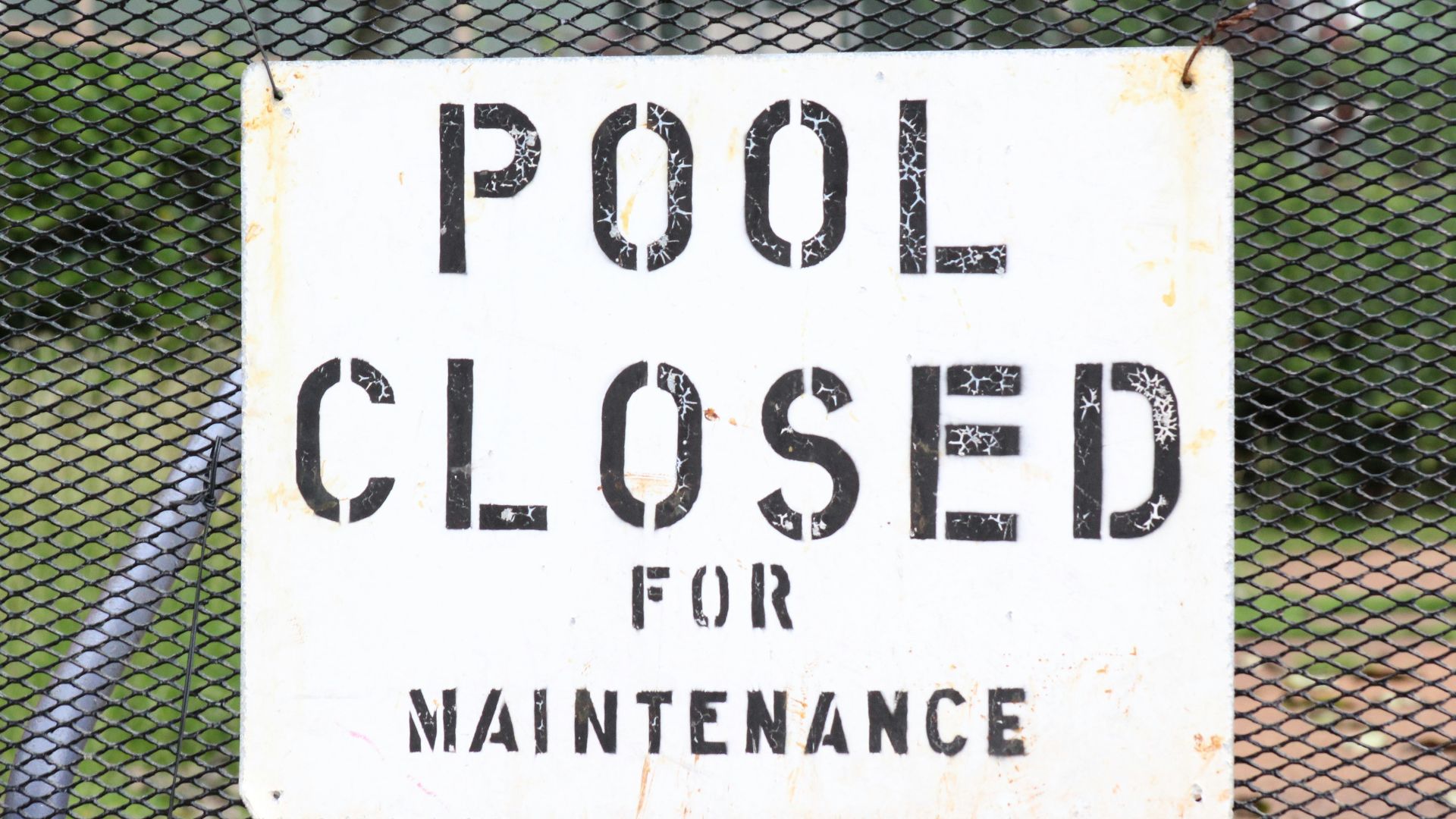 Pool Closed for Maintenance signage