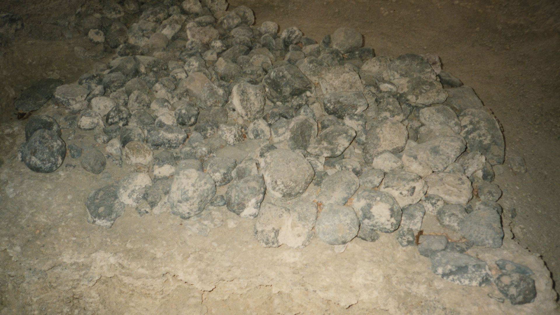 Prehistoric tools at the archaeological site of Olorgesailie in Kenya, 1993