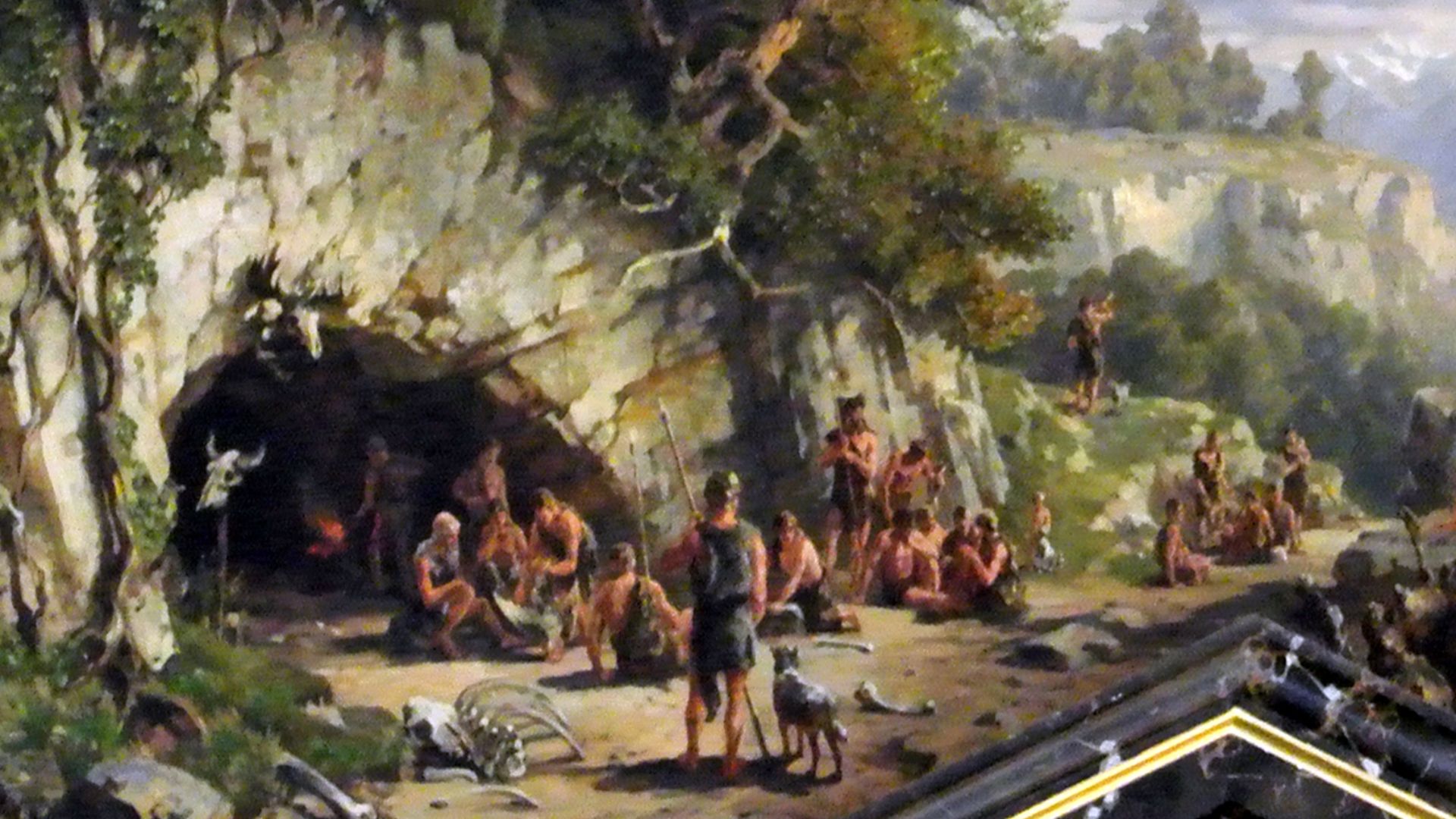 Ideal picture from the Stone Age - cave dwellers.