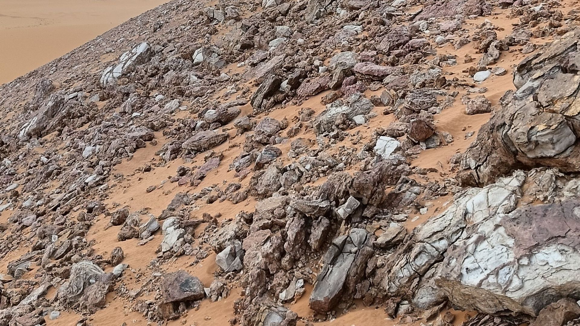 Explore the rugged beauty of In Amenas' rocky desert terrain in Algeria.