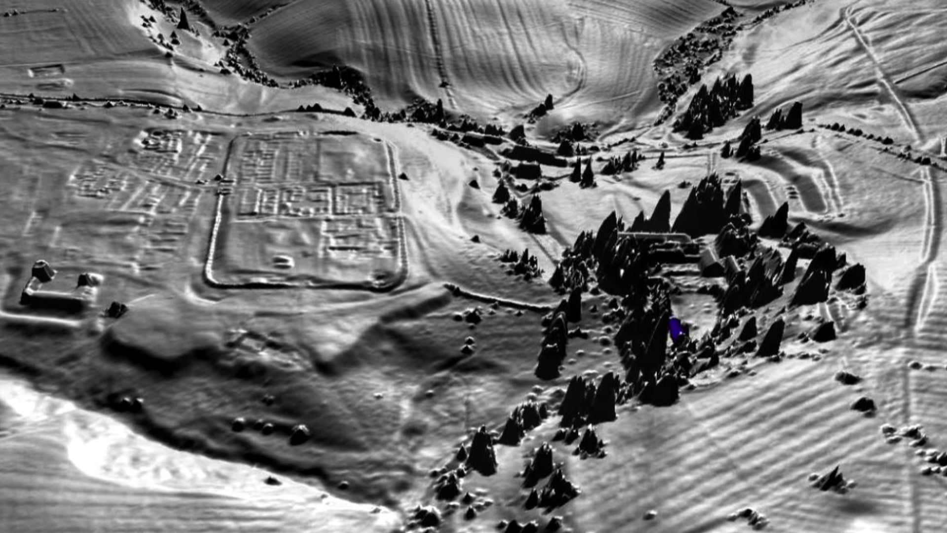 A lidar image derived from Environmental Agency open source data.gov.uk data (https://www.nationalarchives.gov.uk/doc/open-government-licence/version/3/) via the houseprices.io lidar map.