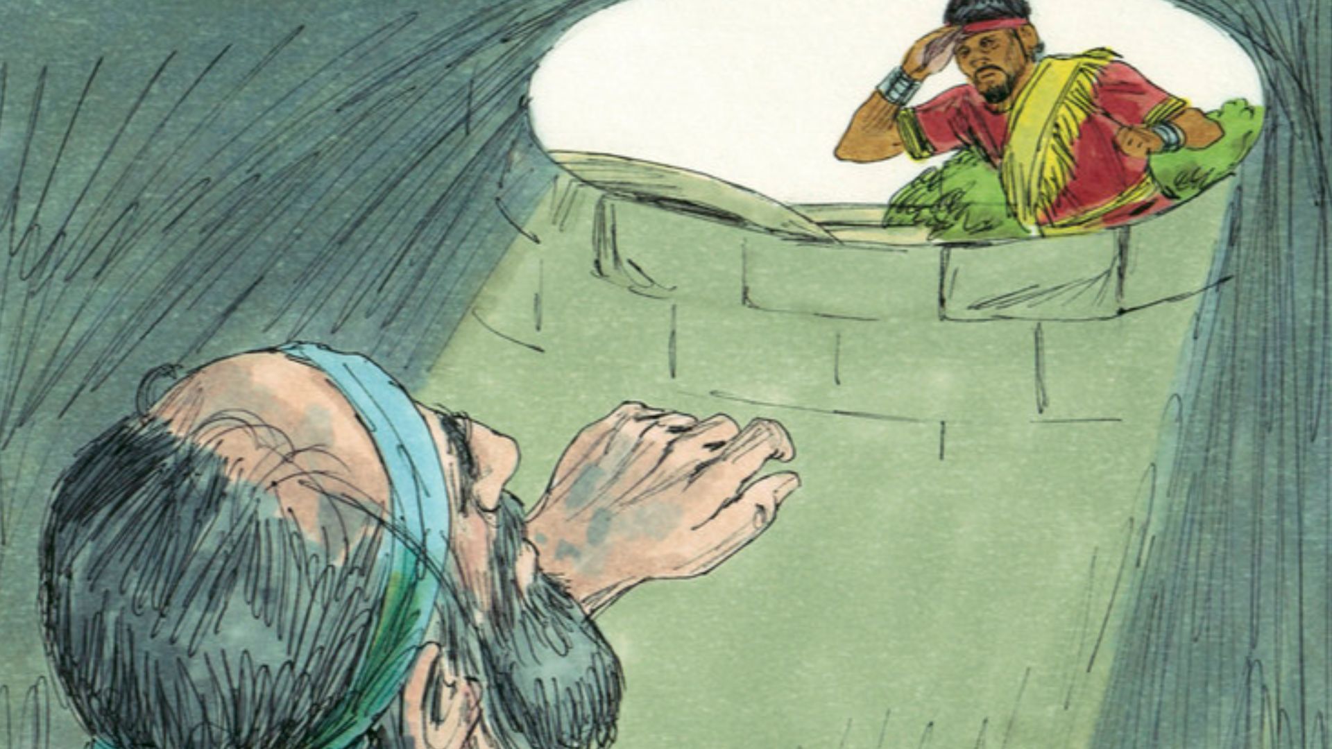 Biblical illustration of Book of Jeremiah Chapter 38