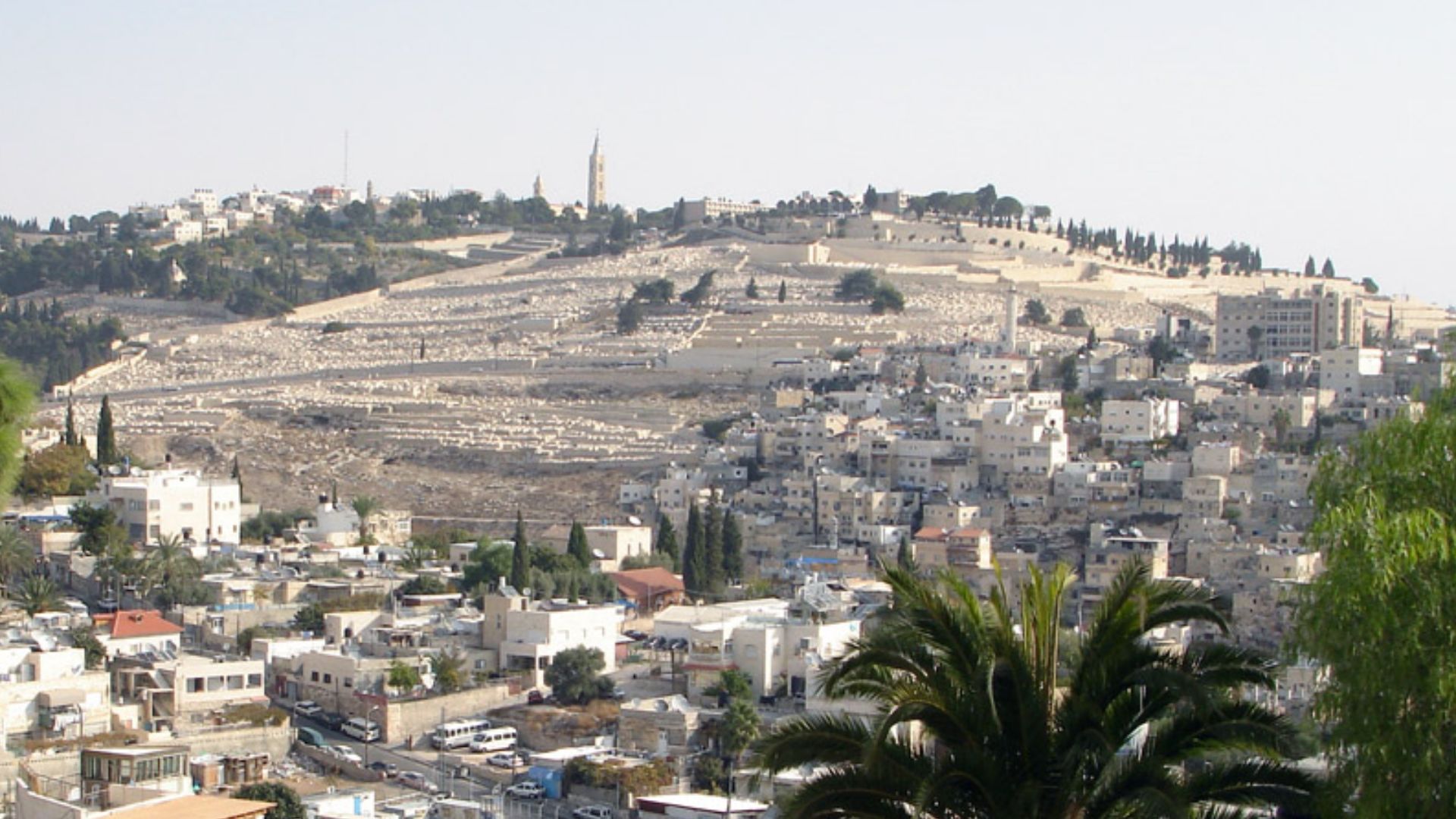 Ophel (City of David), Jerusalem, Israel.  The Kidron Valley and Mount of Olives are in the background.