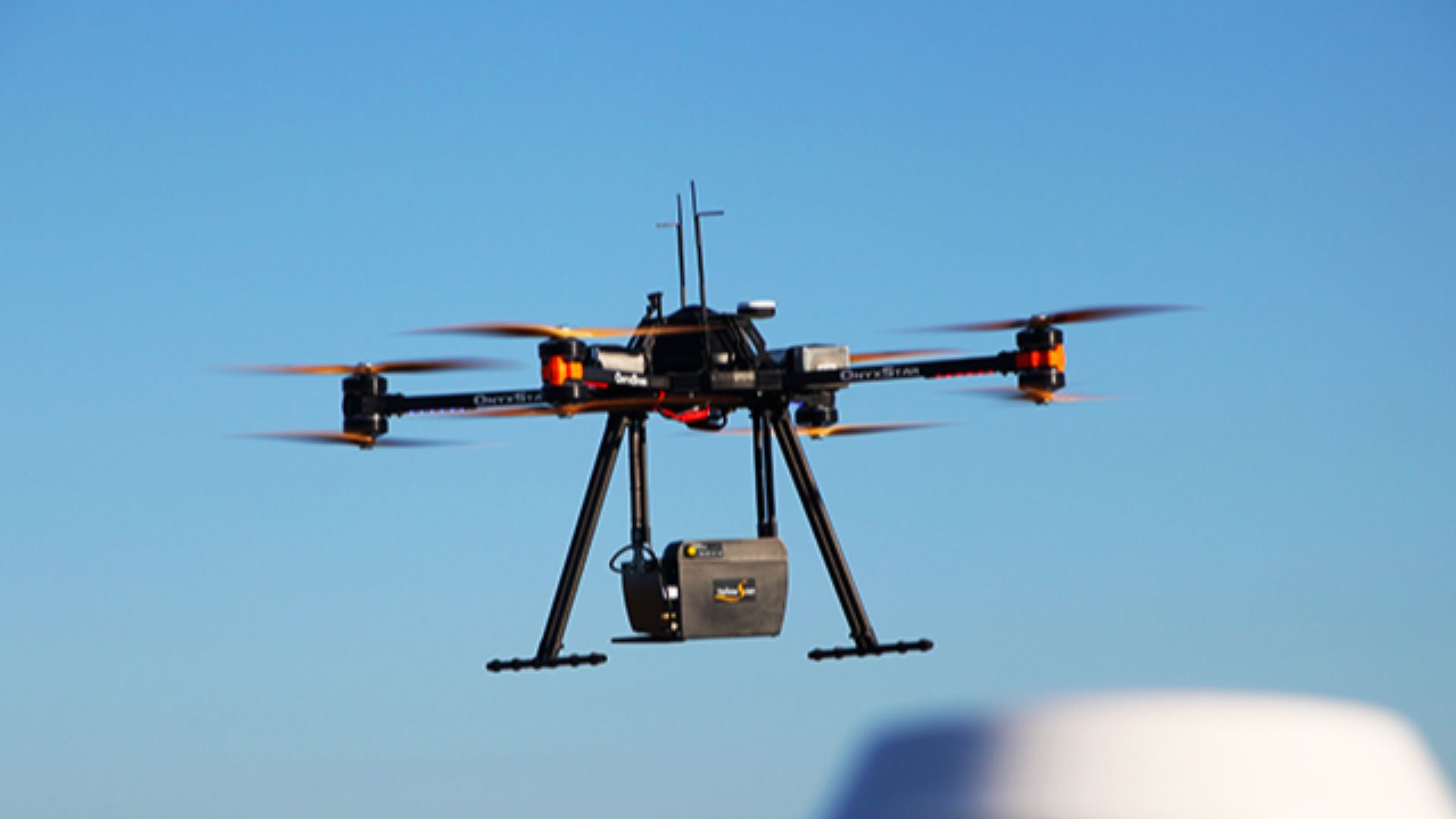 LIDAR survey being performed with a Yellowscan LIDAR on the OnyxStar FOX-C8 HD from AltiGator in November 2015, Belgium.