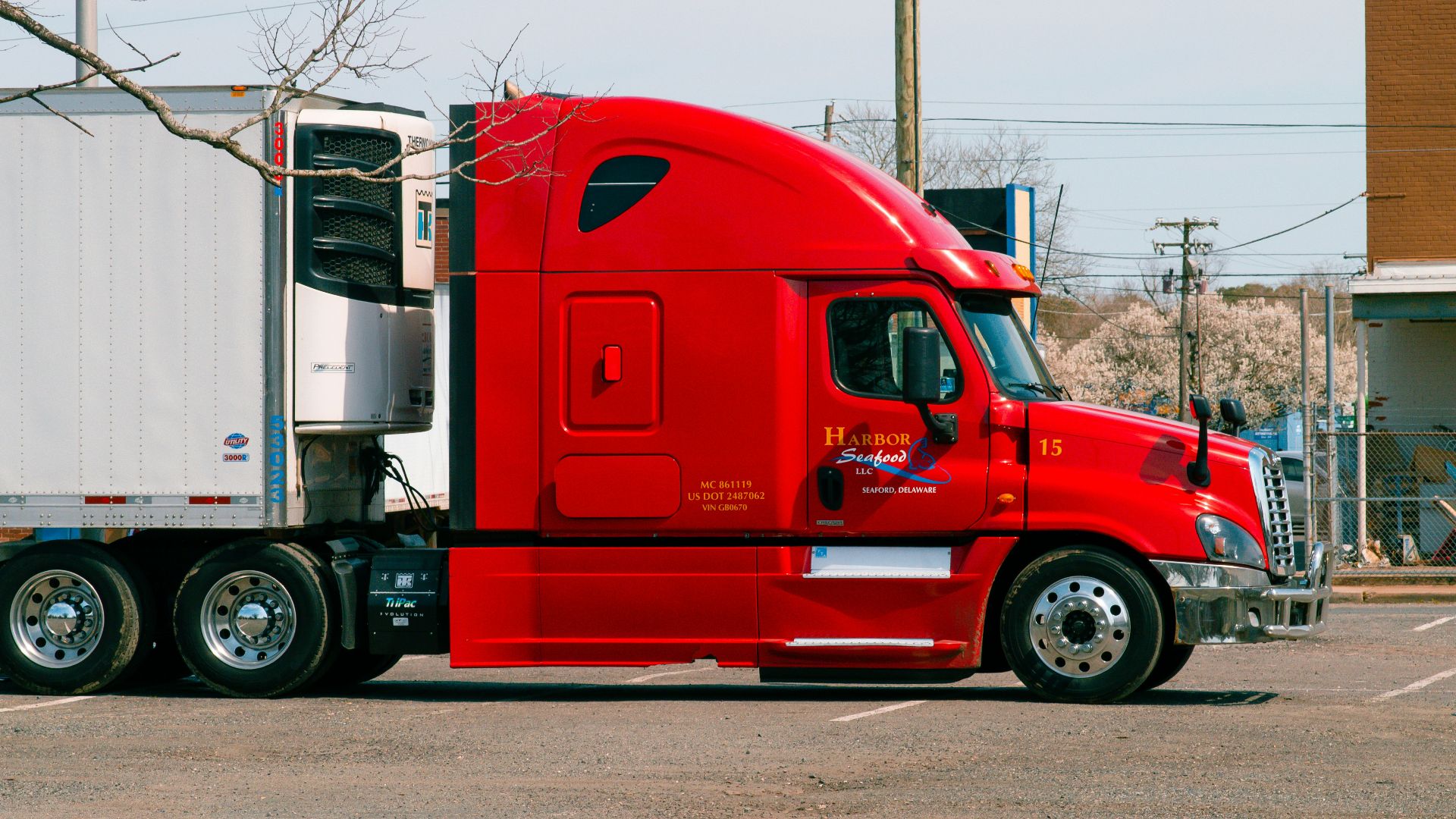 red and white truck on road during daytime