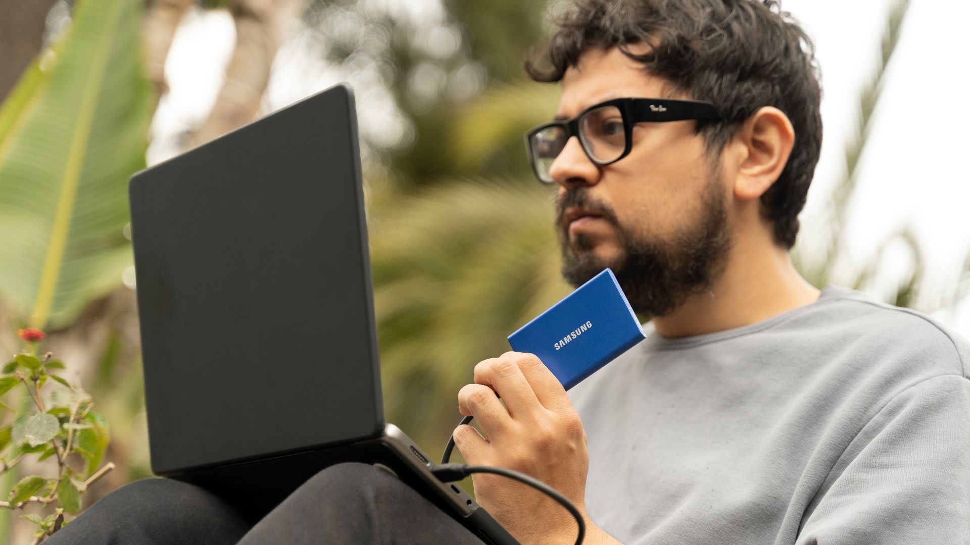 a person with a laptop