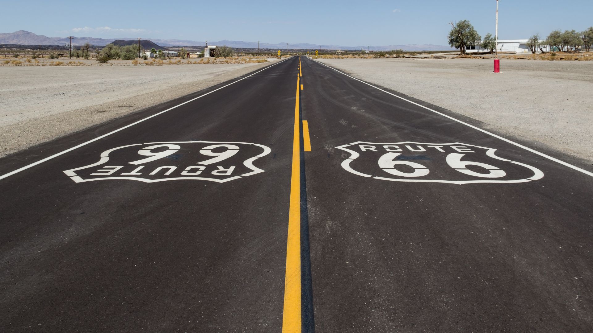 Historic Route 66 near Amboy, California, USAThe historic Route 66, also known as the “Mother Road”, was officially established in 1926 as one of the first highways in the United States. It connected Chicago, Illinois, with Santa Monica, California, and s