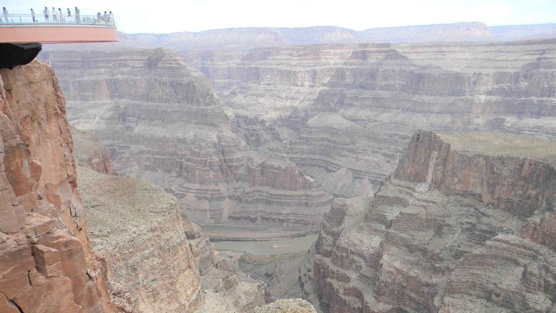 Grand Canyon West Rim, Eagle Point - Skywalk, Colorado River Wiev.