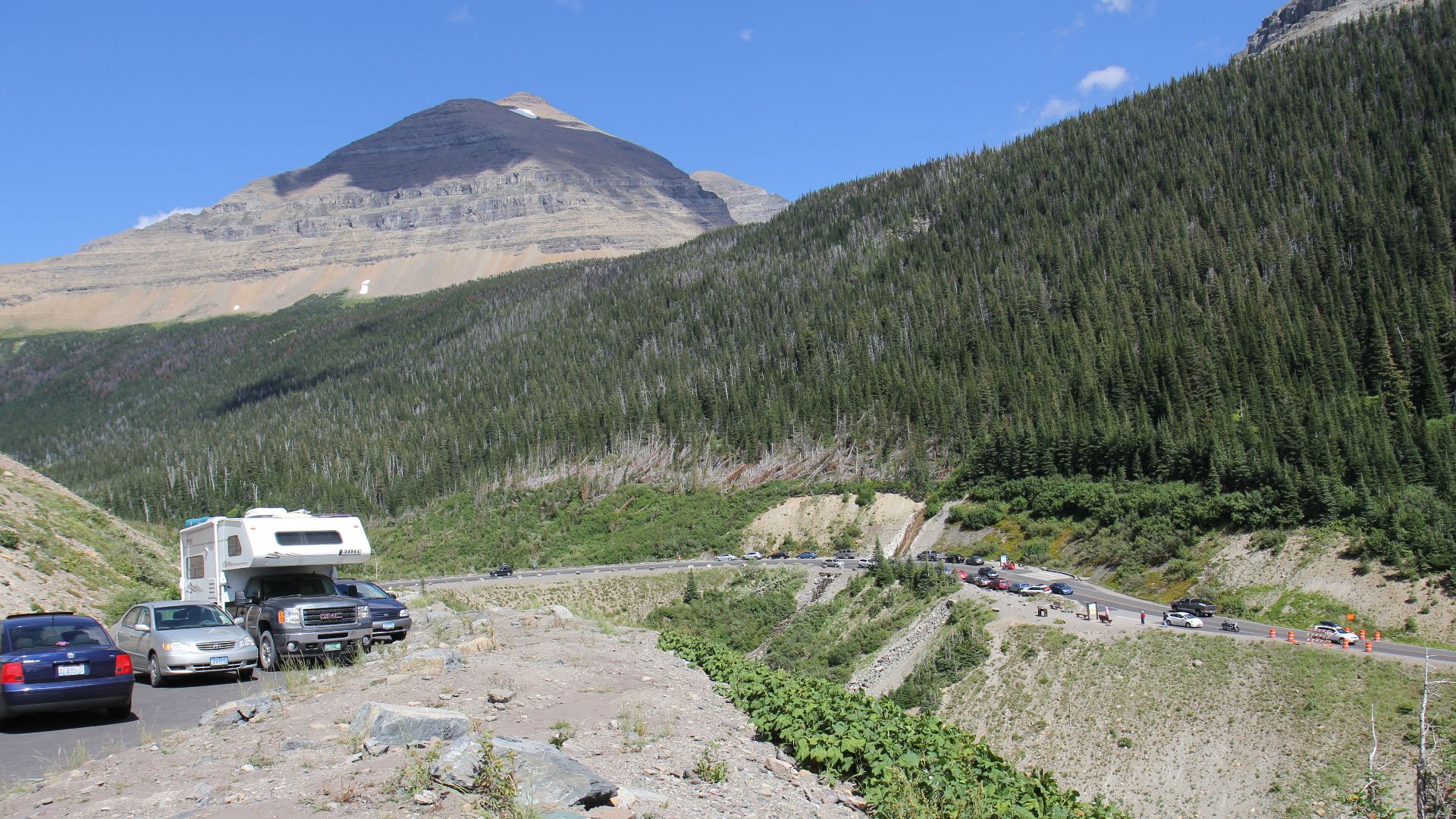 The Siyeh Bend (switchback / w:hairpin turn)) on Going-to-the-Sun Road