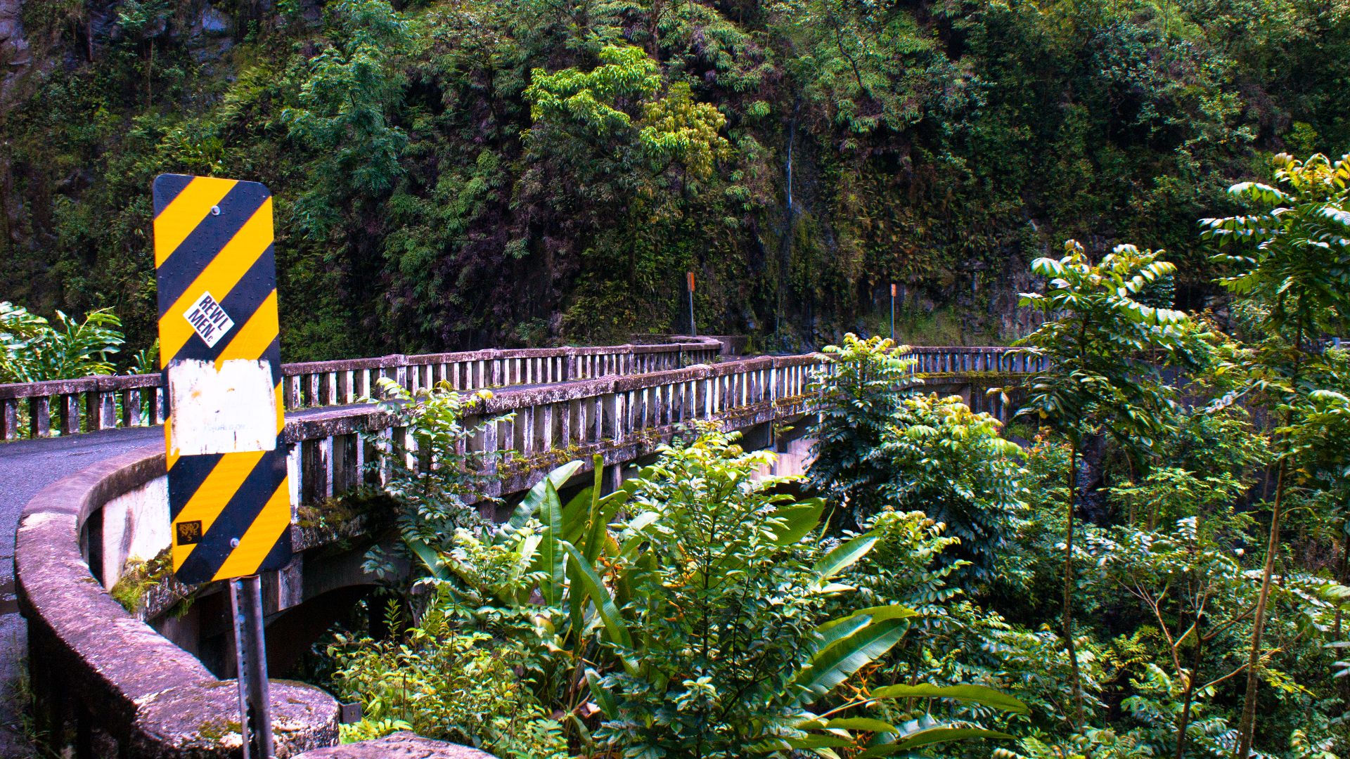 One of many bridges on the highway. Hana Belt Road