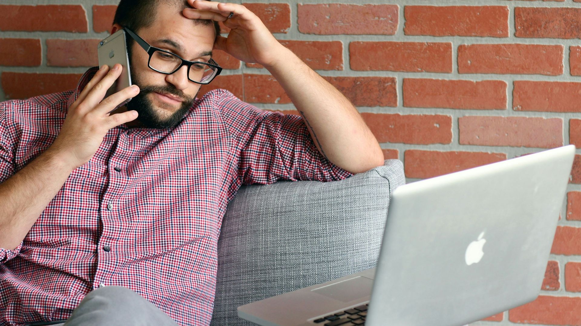 a man with a laptop