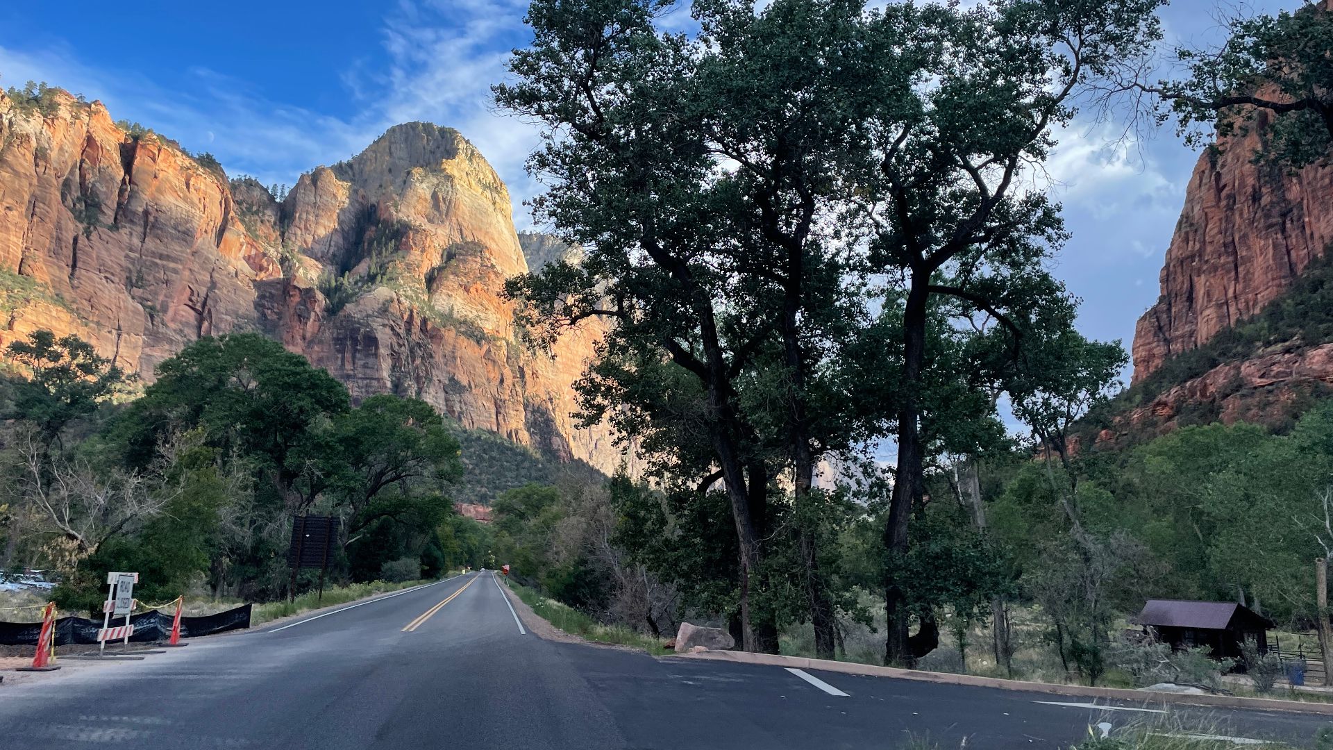 A view of Zion National Park from the Zion Canyon Scenic Drive