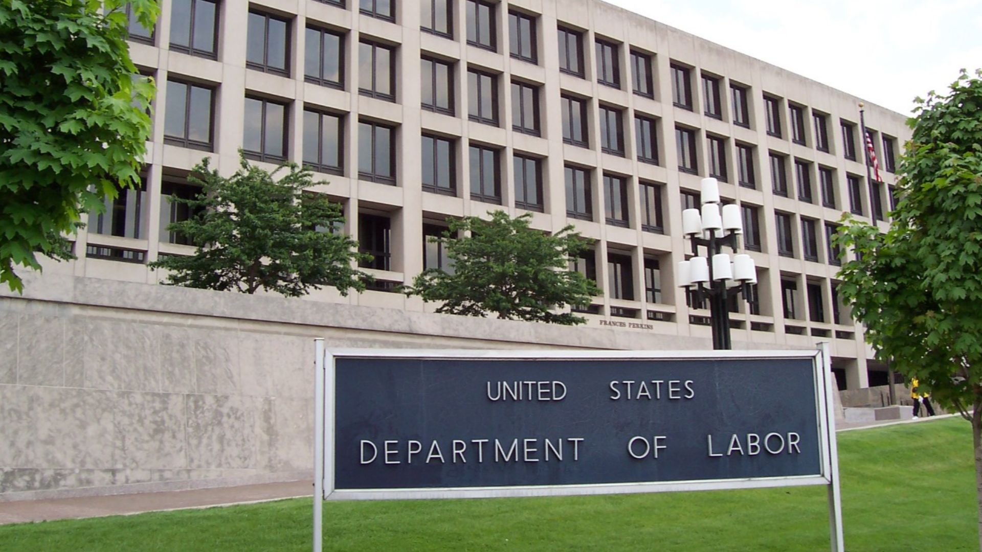 The Frances Perkins Building of the U.S. Department of Labor headquarters in Washington, D.C.