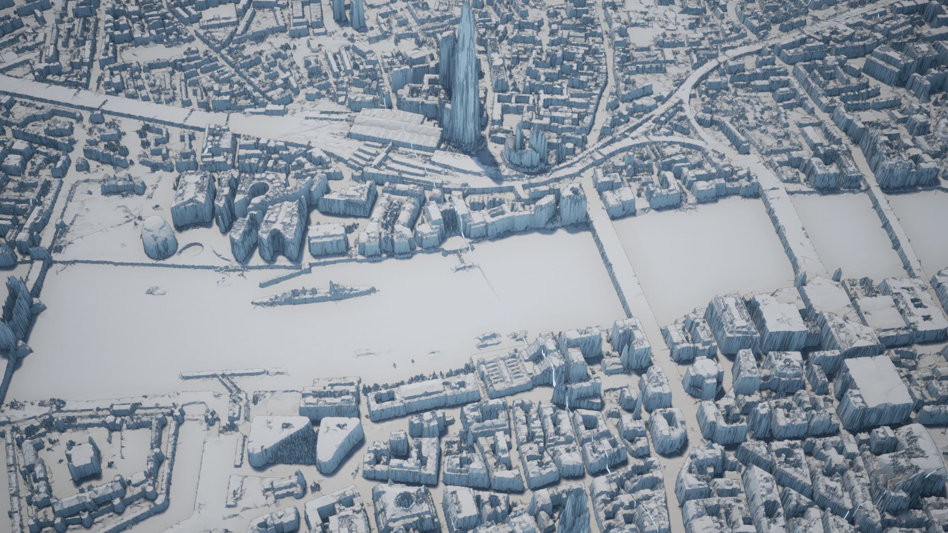 The Airborne lidar model is created by a plane collecting laser scans. Inherently a much more accurate and detailed model, great not just for backgrounds but also to measure from and even run some basic studies and simulations. Free datasets are available