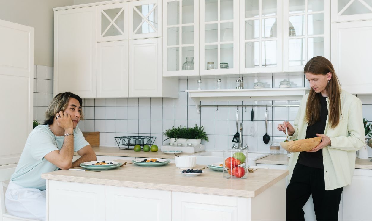 Two men in a stylish kitchen