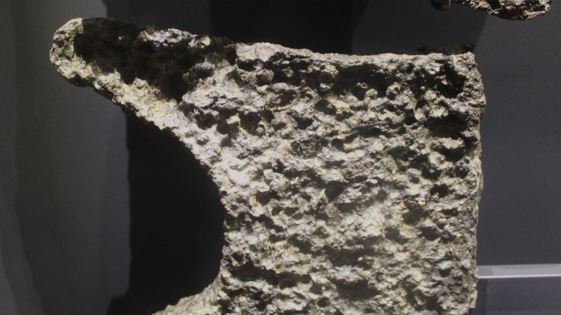 Tin ingot, half oxhide-shaped. Found in the Uluburun shipwreck, Turkey, ca. 1300 BC. Bodrum Museum of Underwater Archaeology.