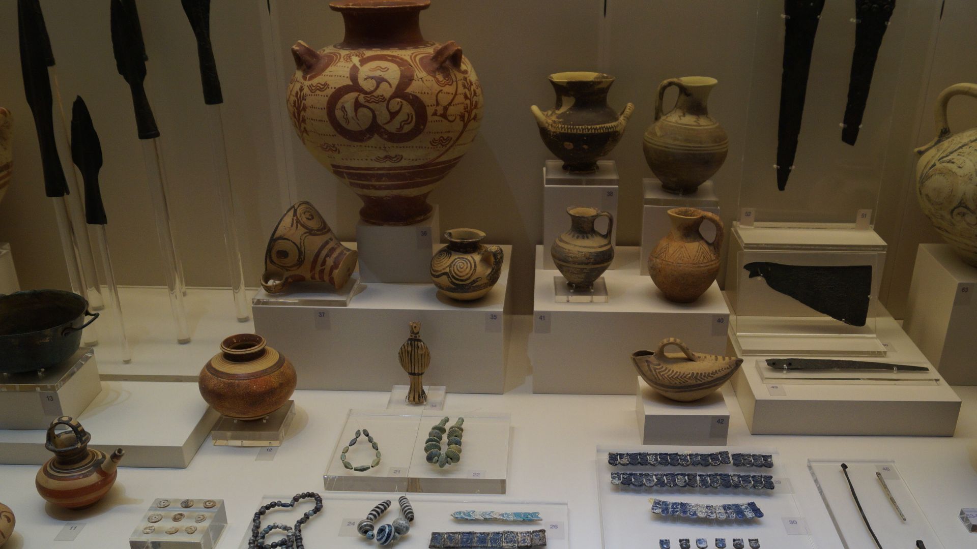 Nafplio, Argolis, Greece: Archaeological Museum: Findings from the chamber tombs of the mycenaean cemetery of Paleo Epidavros (LH II-LH III B1, 15th-11th cent. BC).